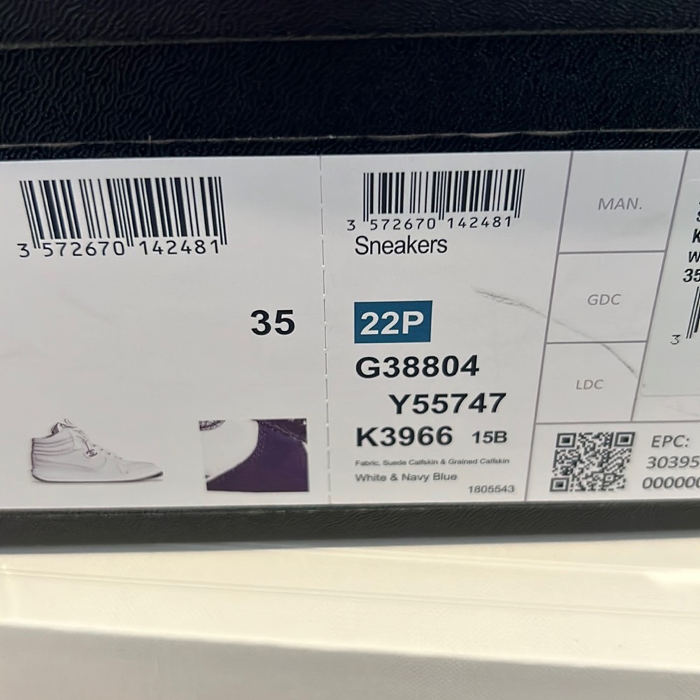 Chanel white and navy sneakers